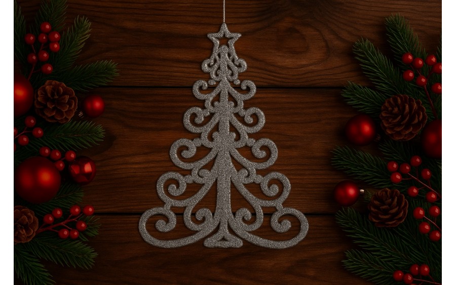 Ozdoba świąteczena Choinka srebrna