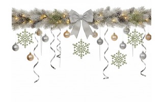 12x Ozdoba świąteczna śnieżynka zielona