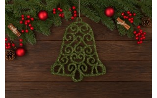 12x Ozdoba świąteczna zielona dzwonek