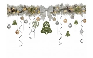 12x Ozdoba świąteczna zielona dzwonek