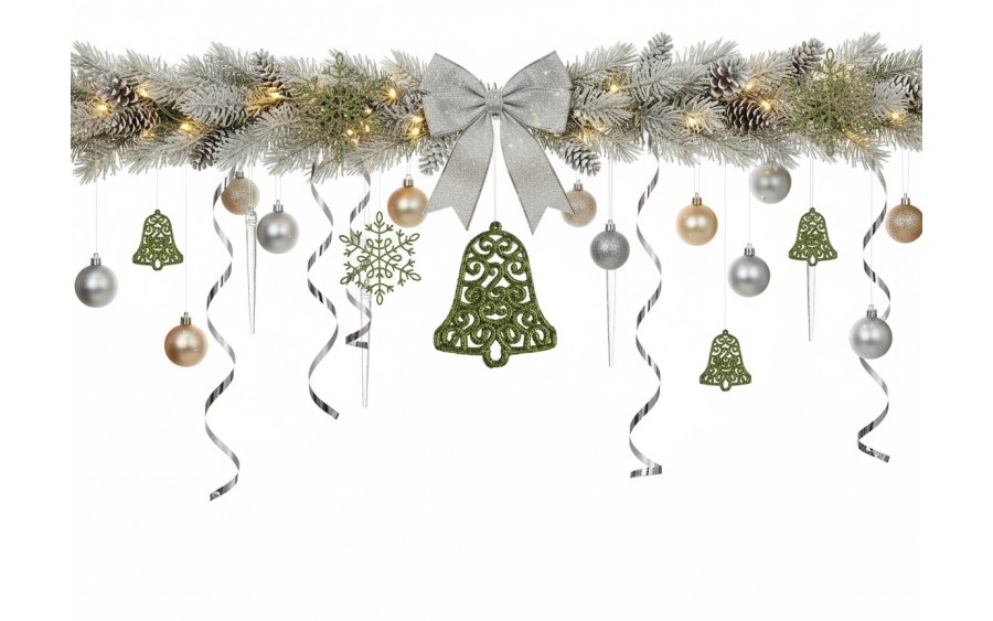 12x Ozdoba świąteczna zielona dzwonek