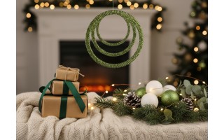 12x Ozdoba świąteczna zielona kółko