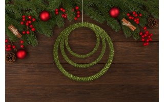 12x Ozdoba świąteczna zielona kółko