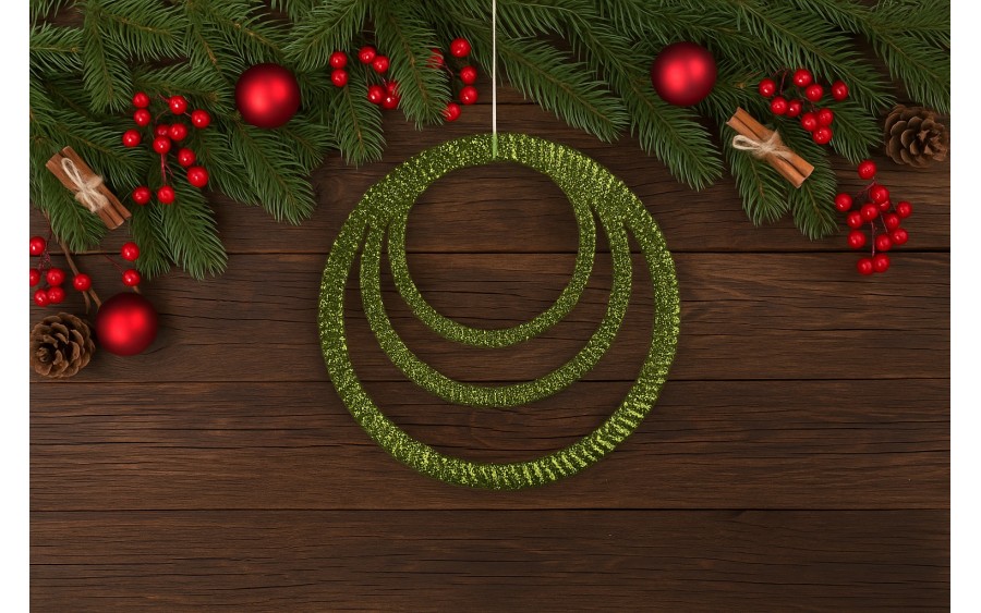 12x Ozdoba świąteczna zielona kółko