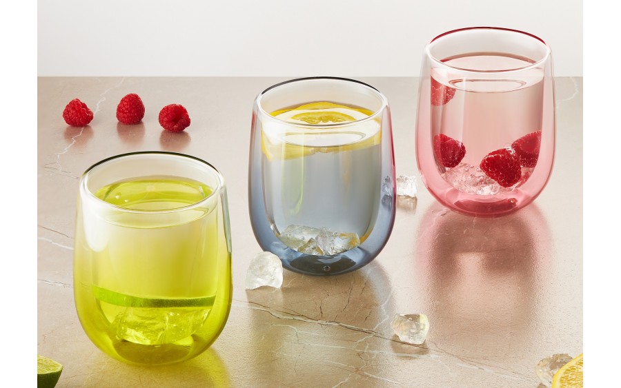 Komplet 2 szklanek termicznych Ombre 350 ml szary AMBITION