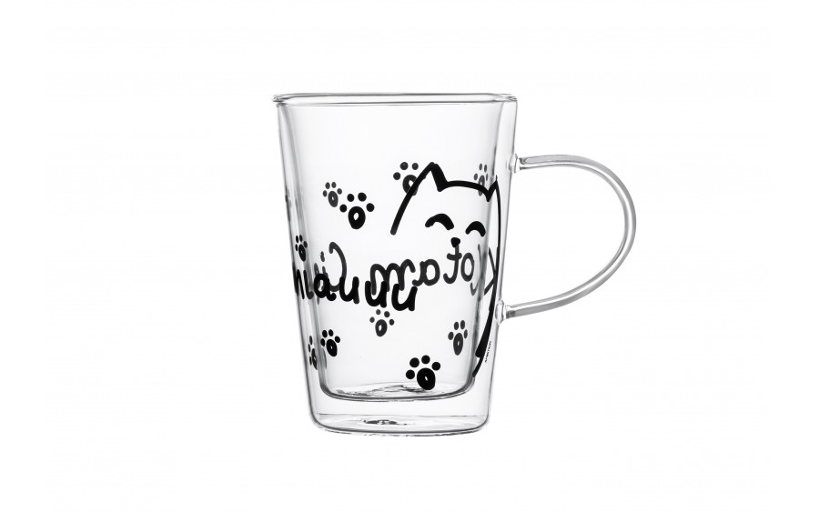 Szklanka termiczna z uchem Love Kotam Cię 350 ml AMBITION