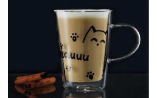 Szklanka termiczna z uchem Love Kotam Cię 350 ml AMBITION