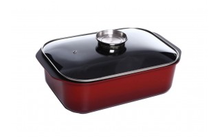 Brytfanna z pokrywą 7 L Gusto czerwona SSW
