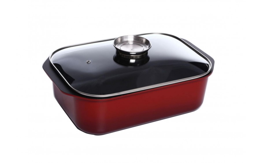 Brytfanna z pokrywą 7 L Gusto czerwona SSW