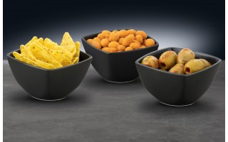 Komplet 3 salaterek Salsa 8 x 8 cm czarny AMBITION