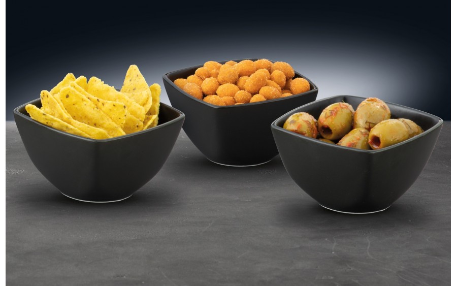 Komplet 3 salaterek Salsa 8 x 8 cm czarny AMBITION