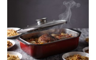 Brytfanna z pokrywą 7 L Gusto czerwona SSW