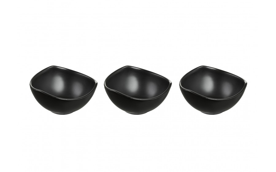 Komplet 3 salaterek Salsa 9,5 cm czarny AMBITION