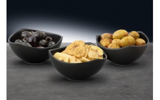 Komplet 3 salaterek Salsa 9,5 cm czarny AMBITION