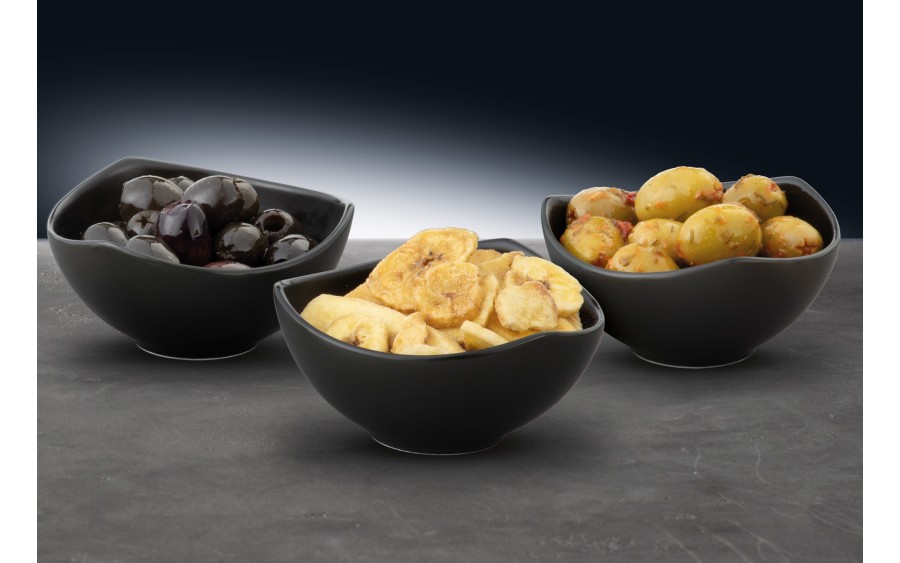 Komplet 3 salaterek Salsa 9,5 cm czarny AMBITION