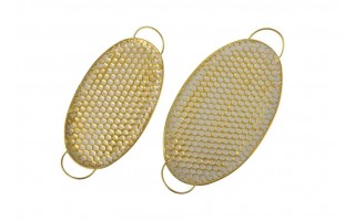 Taca dekoracyjna 45x24x3 cm Glow Hexagone owalna