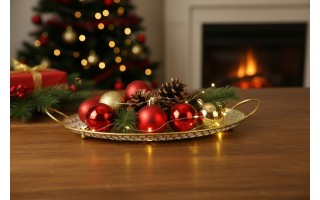 Taca dekoracyjna 45x24x3 cm Glow Hexagone owalna