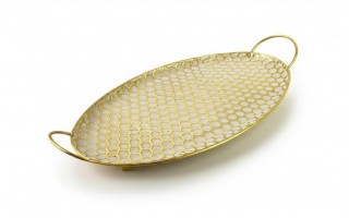 Taca dekoracyjna 51x30x3 cm Glow Hexagone owalna