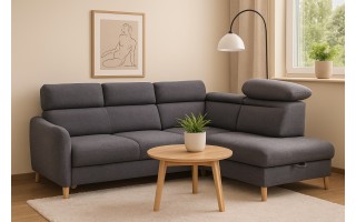 Narożnik Hugo z funkcją spania i poj. na pościel