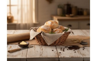 Koszyk okrągły 20 cm Sino brązowy