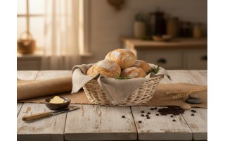 Koszyk okrągły 20 cm Sino kremowy