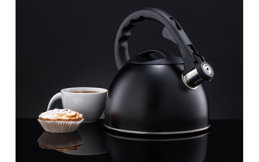 Czajnik tradycyjny z gwizdkiem 2,5 L Spark czarny