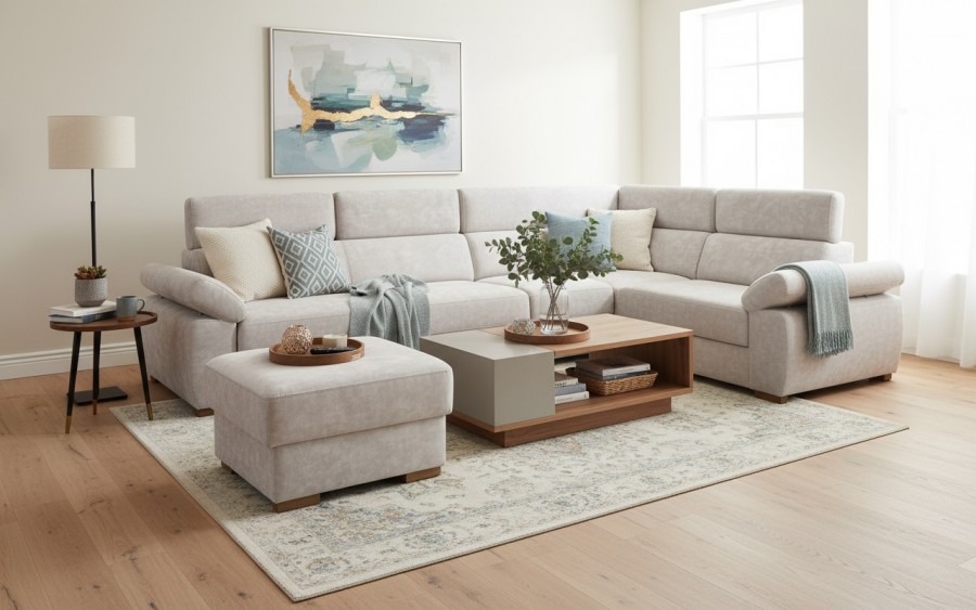 Narożnik Zoom z funkcją spania i poj. na pościel