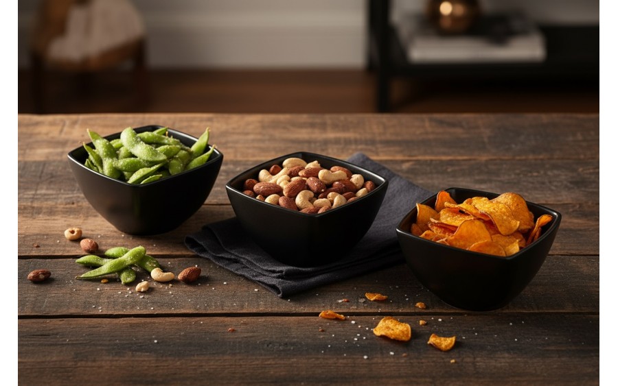 Komplet 3 salaterek Salsa 8 x 8 cm czarny AMBITION