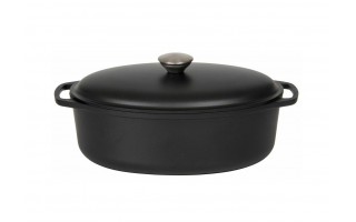 Brytfanna z pokrywą 4 L owalna Rosso z aluminium czarna