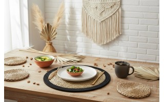 Mata stołowa 40 cm Natural czarna 44880