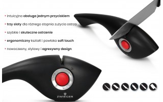 Ostrzałka do noży SHARK 3-stopniowa czarny