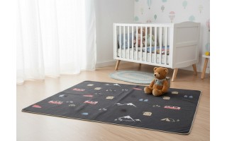 Koc bawełniany 140x200 cm SILVRETTA Charcoal