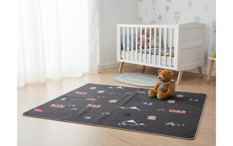 Koc bawełniany 140x200 cm SILVRETTA Charcoal