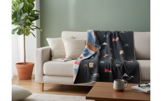 Koc bawełniany 140x200 cm SILVRETTA Charcoal