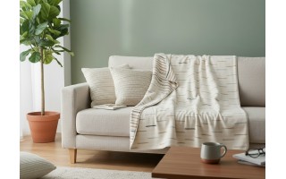 Koc bawełniany 150x200 cm SAVONA "Offwhite" 02606050