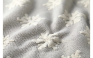 Koc bawełniany 135x200 cm CARLA „Snowflake” grey 172897K2