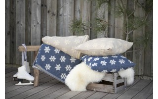 Koc bawełniany 135x200 cm CARLA „Snowflake” grey 172897K2