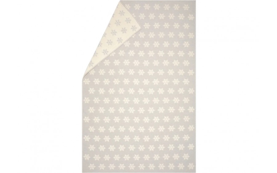 Koc bawełniany 135x200 cm CARLA „Snowflake” grey 172897K2