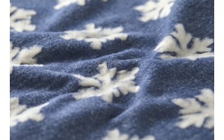 Koc bawełniany 135x200 cm CARLA „Snowflake” blue 172827K2