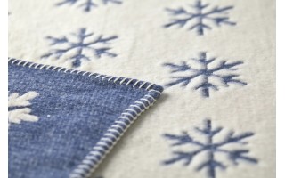 Koc bawełniany 135x200 cm CARLA „Snowflake” blue 172827K2