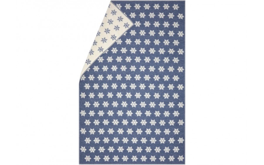 Koc bawełniany 135x200 cm CARLA „Snowflake” blue 172827K2