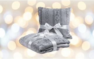 Komplet Koc 150x200 cm + poszewka 50x50 cm Norwegian IB3759-800