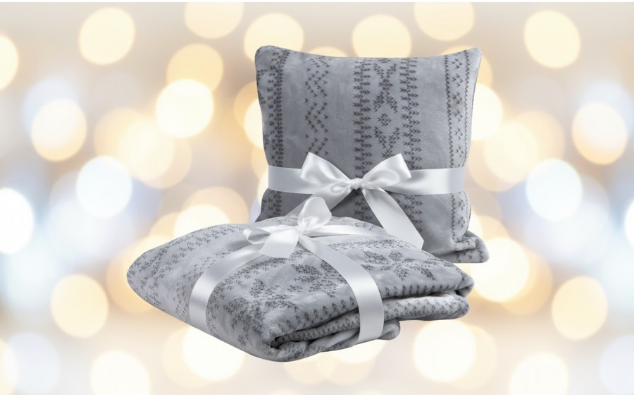 Komplet Koc 150x200 cm + poszewka 50x50 cm Norwegian IB3759-800