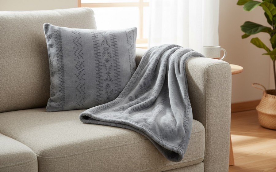 Komplet Koc 150x200 cm + poszewka 50x50 cm Norwegian IB3759-800