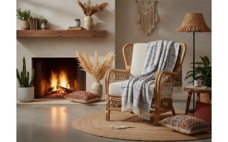 Koc bawełniany 150x200 cm SAVONA "Grey" 02609750