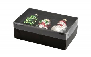 Komplet 3 bombek szklanych 147163 Mikołaj Choinka Bałwan