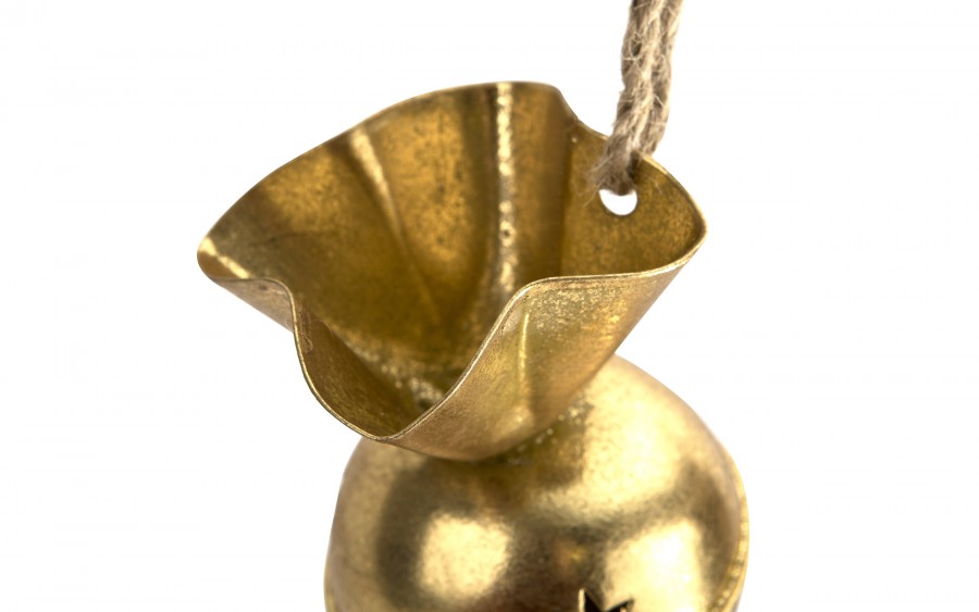 Ozdoba Dzwonek metalowy Cukierek 16,5x8 cm złoty 1614