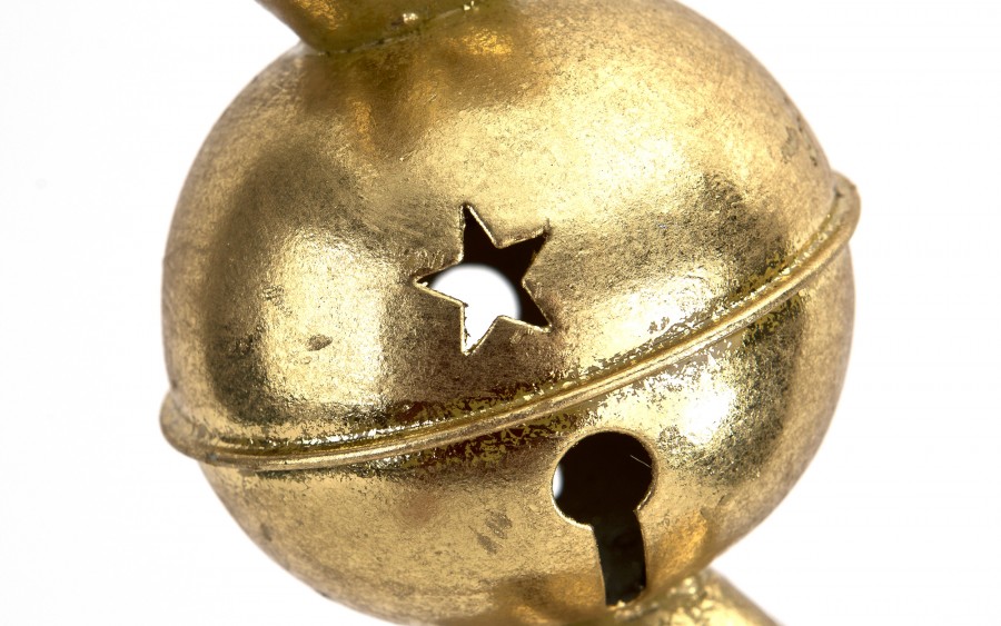 Ozdoba Dzwonek metalowy Cukierek 16,5x8 cm złoty 1614