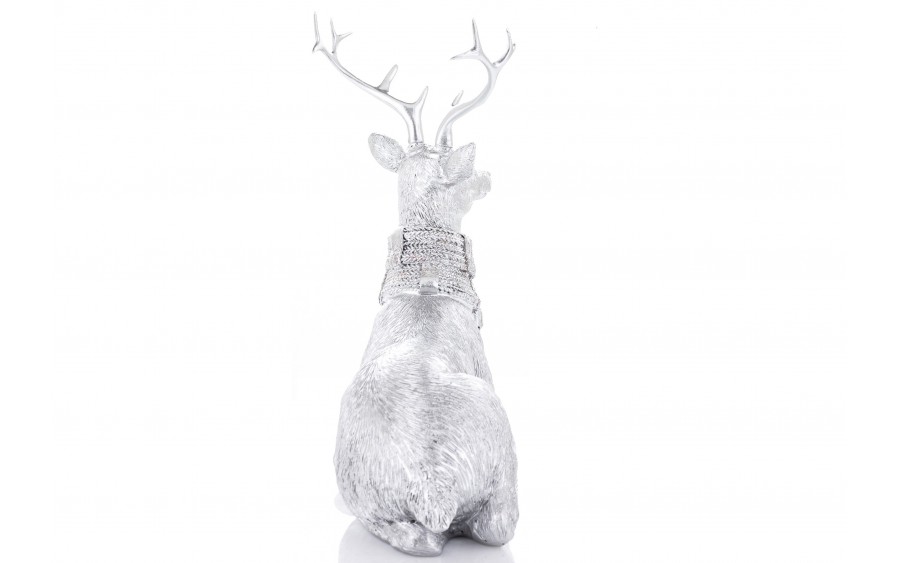 Figurka ozdobna Jeleń 20 cm srebrny 172076
