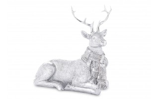 Figurka ozdobna Jeleń 20 cm srebrny 172076